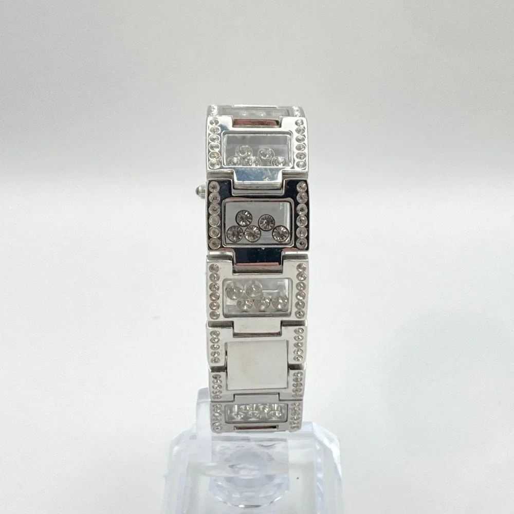 Victoria Wieck Women's Watch Silver Tone Floating Crystals New Battery 6.75